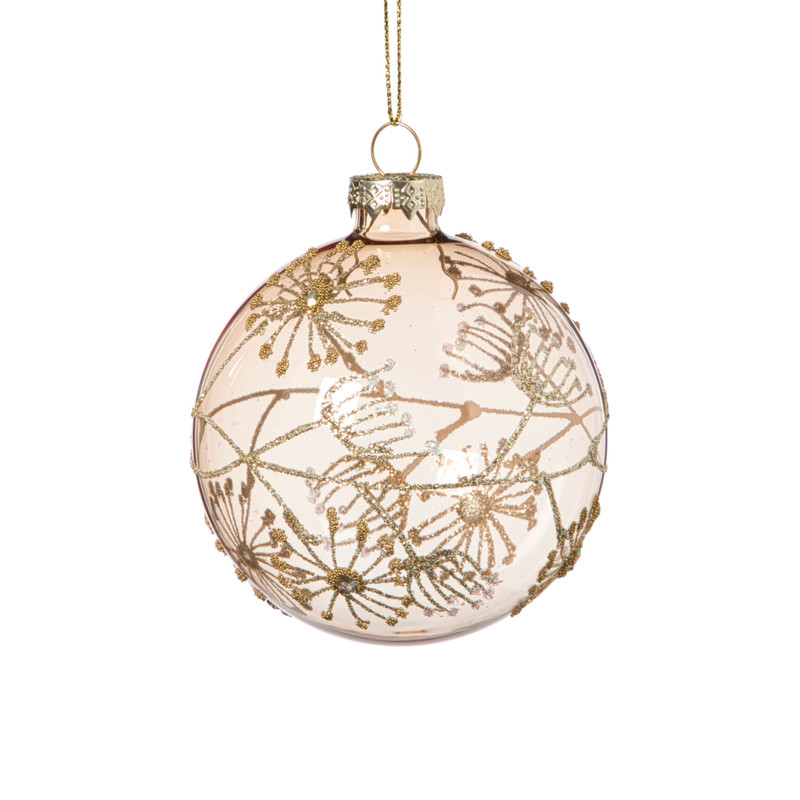 Kerstbal paardenbloem - goudkleurig